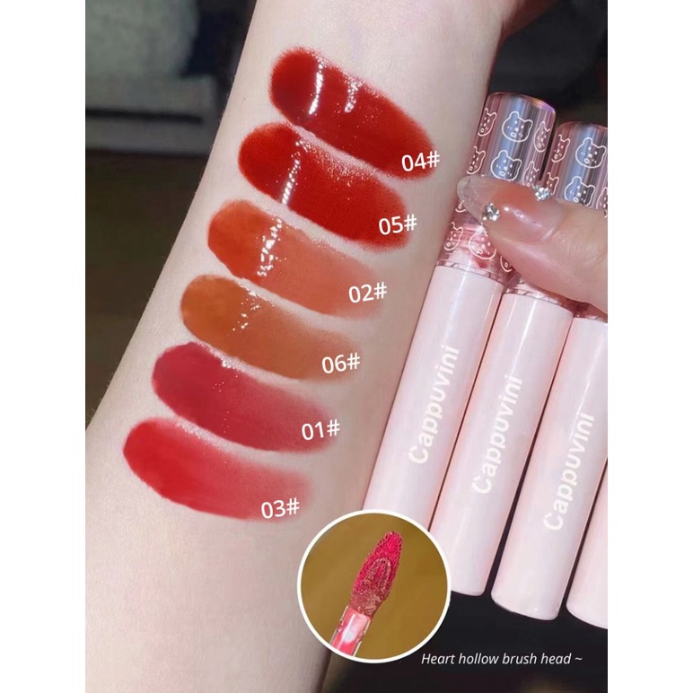 Cappuvini Son Bóng Dưỡng Ẩm Lâu Trôi Màu Sắc Tự Nhiên Độc Đáo