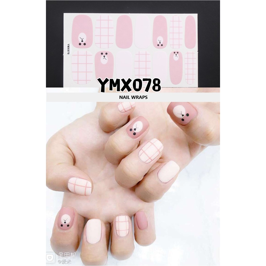 Miếng dán móng tay Nghệ thuật Phong cách Hàn Quốc Stickers Nails Wraps Nail Art