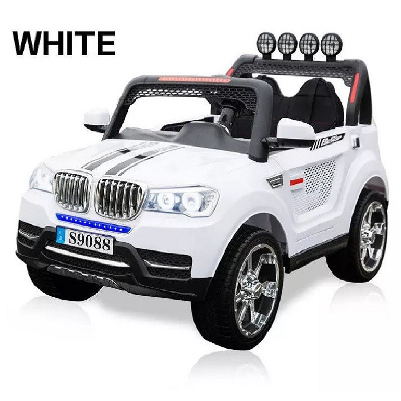Ô tô xe điện BABY-MART BMW S9088 bánh hơi ghế da 4 động cơ 2 chỗ địa hình (Đỏ-Trắng-Xanh-Đen)