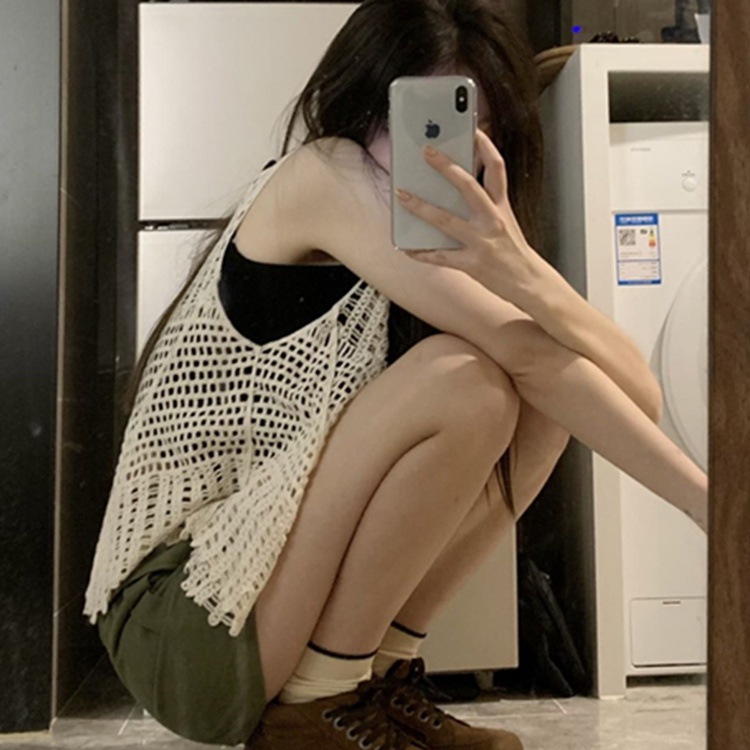 SUXI Áo Thun Sát Nách Cổ Chữ V Màu Sắc Trơn Thời Trang Mùa Hè Dễ Phối Đồ Cho Nữ