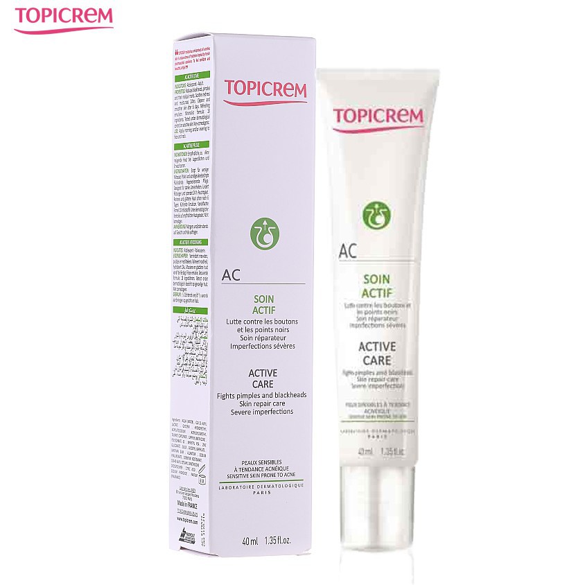 TOPICREM Kem dưỡng ẩm, kiềm dầu cho da nhờn mụn AC C care - 40ml