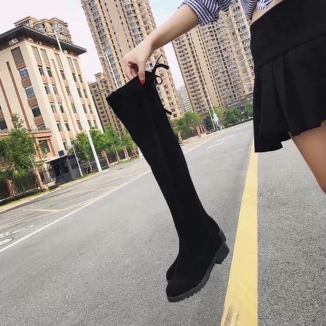 Bốt đùi da lộn cổ cao đến đầu gối 3p xịn đẹp hàng cao cấp | BigBuy360 - bigbuy360.vn