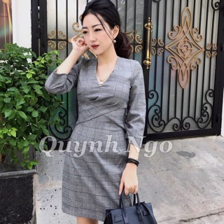 #zara váy kẻ điệu