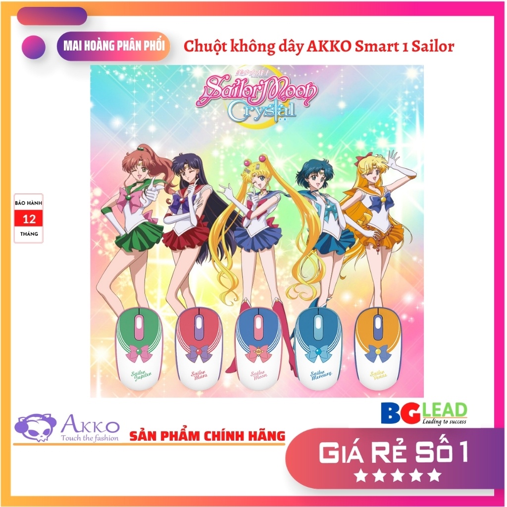 Chuột máy tính không dây AKKO Smart 1 Sailor moon|Sailor Jupiter |Sailor Venus |Sailor Mercury - Mai Hoang phân phối