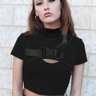 Áo Croptop tay ngắn thiết kế khoét quyến rũ dành cho nữ