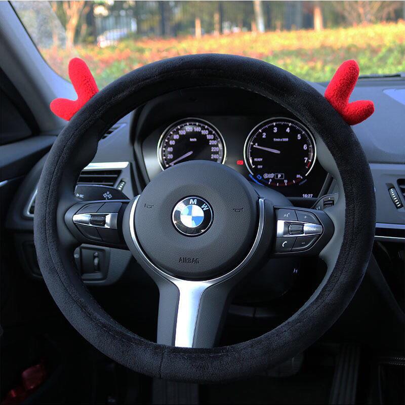 Vỏ Bọc Vô Lăng Xe Hơi Mùa Đông Bằng Vải Bông Ngắn Không Trượt Màu Hồng Họa Tiết Hoạt Hình Dễ Thương Thông Dụng