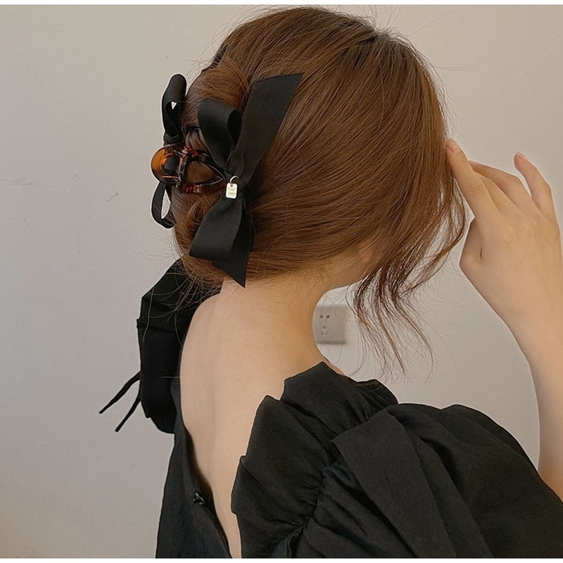 Kẹp Tóc Nơ Lớn Bằng Vải Acrylic Thời Trang Hàn Quốc