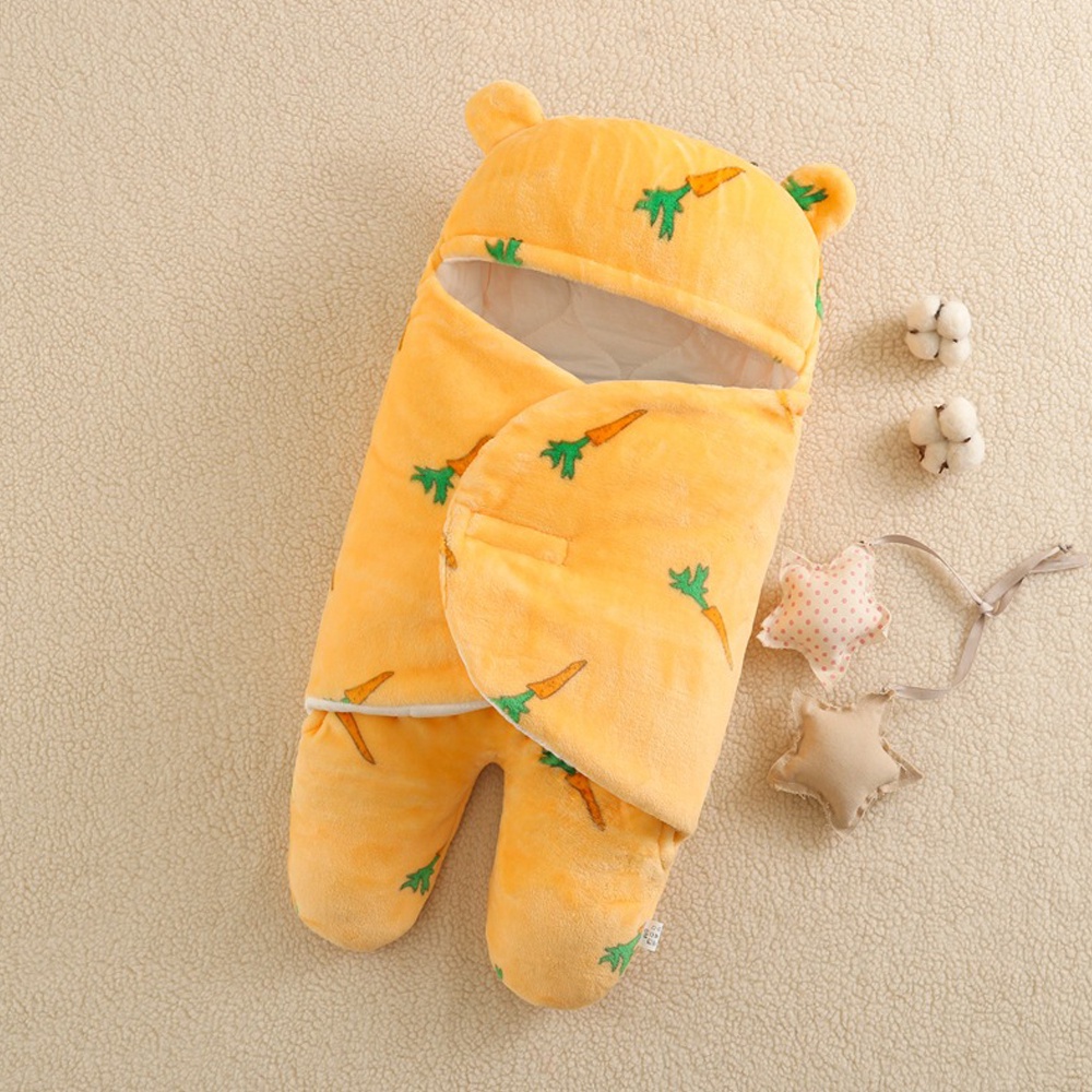 BEAR LEADER Túi Ngủ Vải Flannel Chống Sốc Thời Trang Thu Đông Cho Bé Sơ Sinh