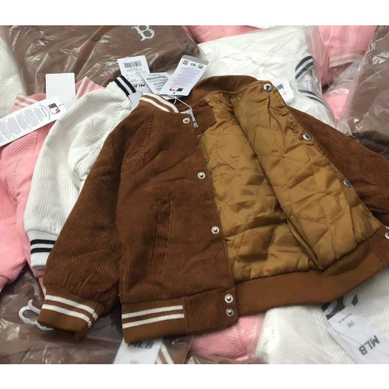 Áo khoác bomber cho bé MLB áo khoác trần bông hàng xuất dư