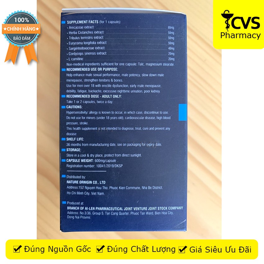 Viên Uống Penirum A+ giúp bổ thận, tráng dương, mạnh gân cốt, tăng cường khả năng sinh lý nam giới - cvspharmacy