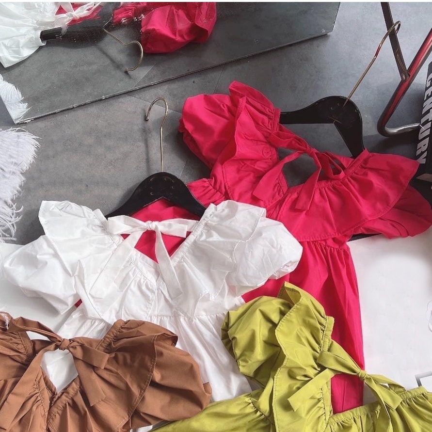 Váy cổ tim bèo hottrend cho bé AM956 TTR220