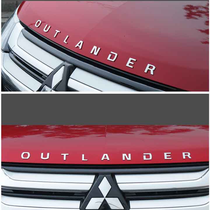 Logo chữ OUTLANDER 3D nổi dán trang trí xe ô tô