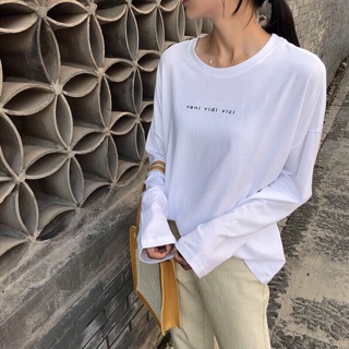 ÁO THUN TAY DÀI OVERSIZE FORM RỘNG CÁ TÍNH HÌNH THẬT UP Ở CUỐI