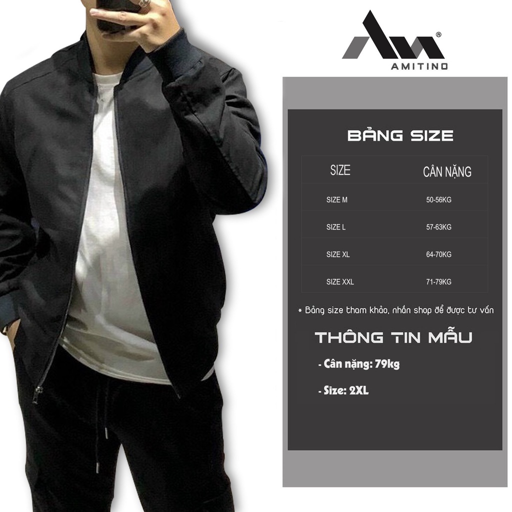 Áo khoác nam da lộn bomber lót lông Amintino áo da lộn nam dày ấm
