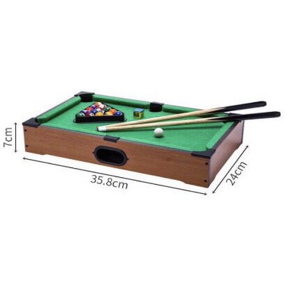 Bàn Bi A MiNi Cỡ Nhỏ 35.8x24x7CM - Bàn Bida Mini Bằng Gỗ, Đầy Đủ Phụ Kiện - Đồ Chơi Cho Bé Và Người lớn