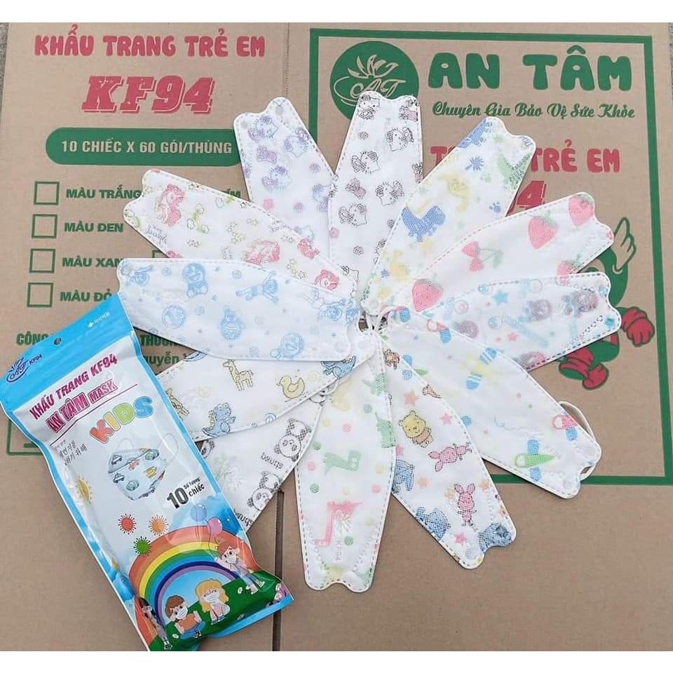 (HÀNG CHÍNH HÃNG AN TÂM) - KHẨU TRANG CÁ BÉ KF94 TỪ 5-12 TUỔI ĐỦ MÀU