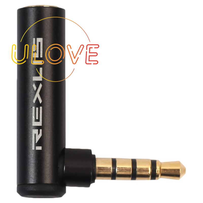 Giắc Chuyển Đổi Rexlis 1pc 3.5mm Male Sang Female 90 Độ