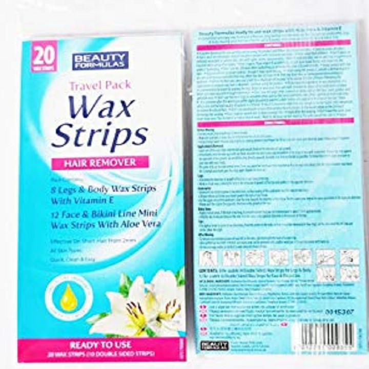 Miếng dán tẩy lông du lịch Wax Strips Compact Travel Pact hộp 20 miếng