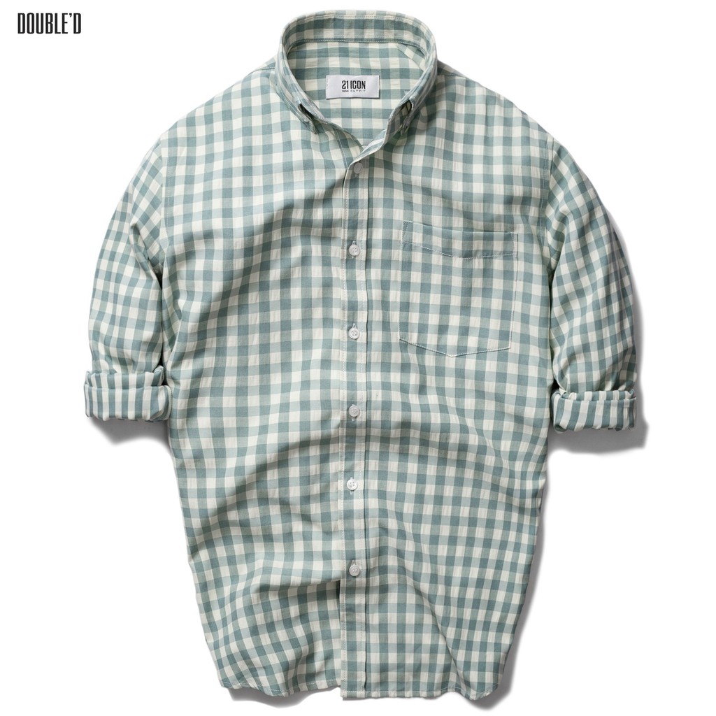 áo sơ mi nam Double'D họa tiết kẻ caro vuông SP2X