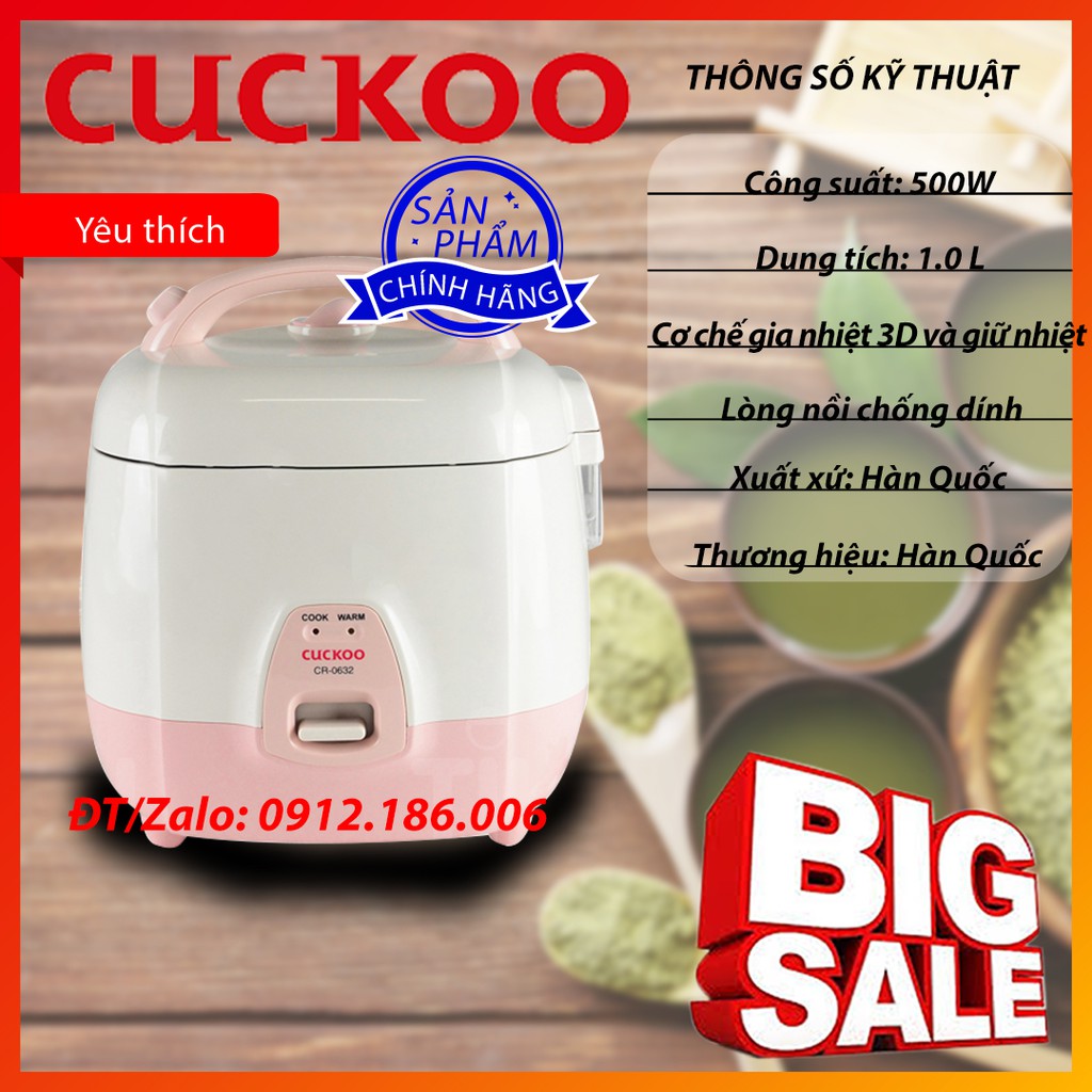 Nồi Cơm Điện Cuckoo CR-0632 (1L) - Hàng Chính Hãng