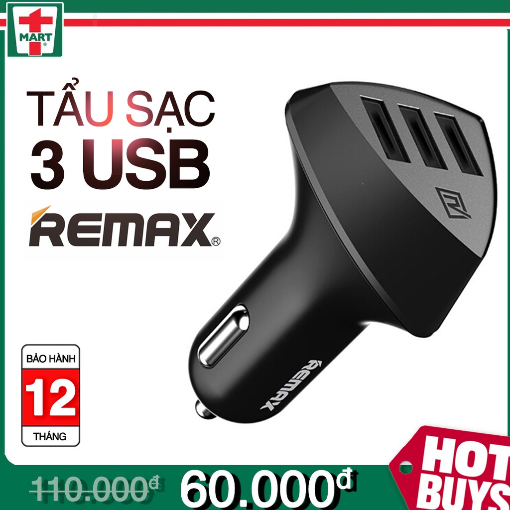 Sạc ô tô REMAX 3 USB 4.2A RCC304