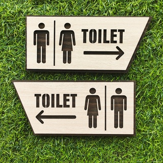 Bảng toilet gỗ TL30 - Bảng chỉ dẫn toilet nam nữ chất lượng