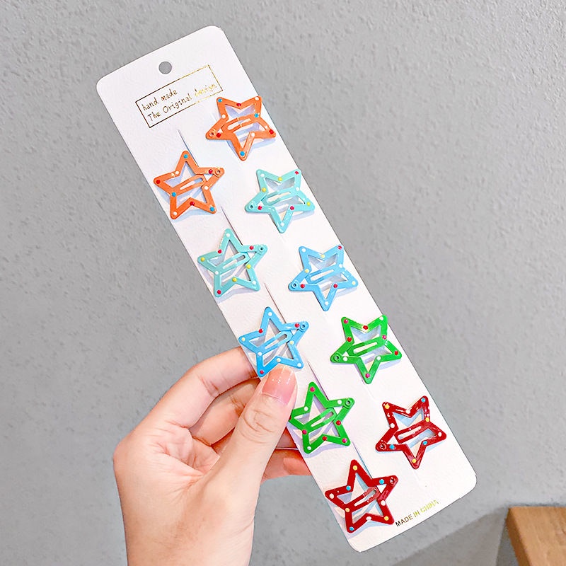 Set 10 KẹP TóC HìNh Ngôi Sao NhiềU MàU Dễ Thương Cho Bé