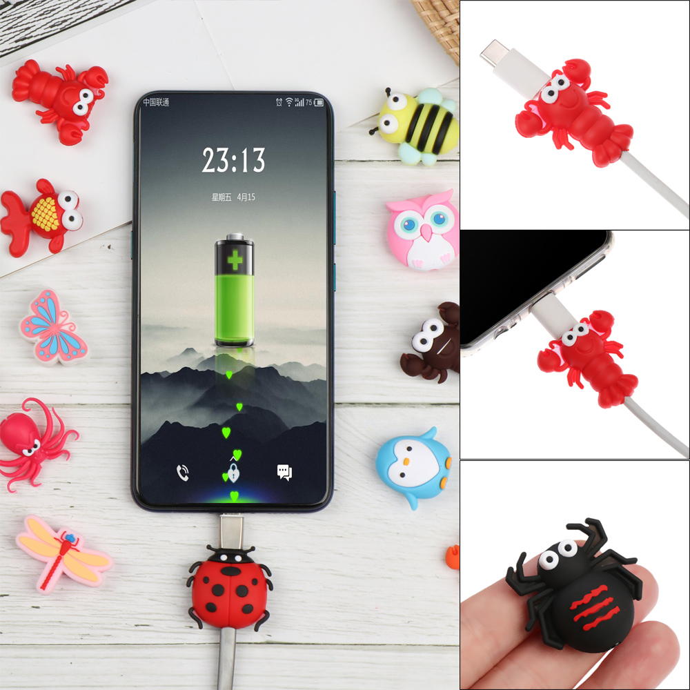 Phụ kiện bảo vệ dây cáp sạc USB kiểu dáng hoạt hình đáng yêu