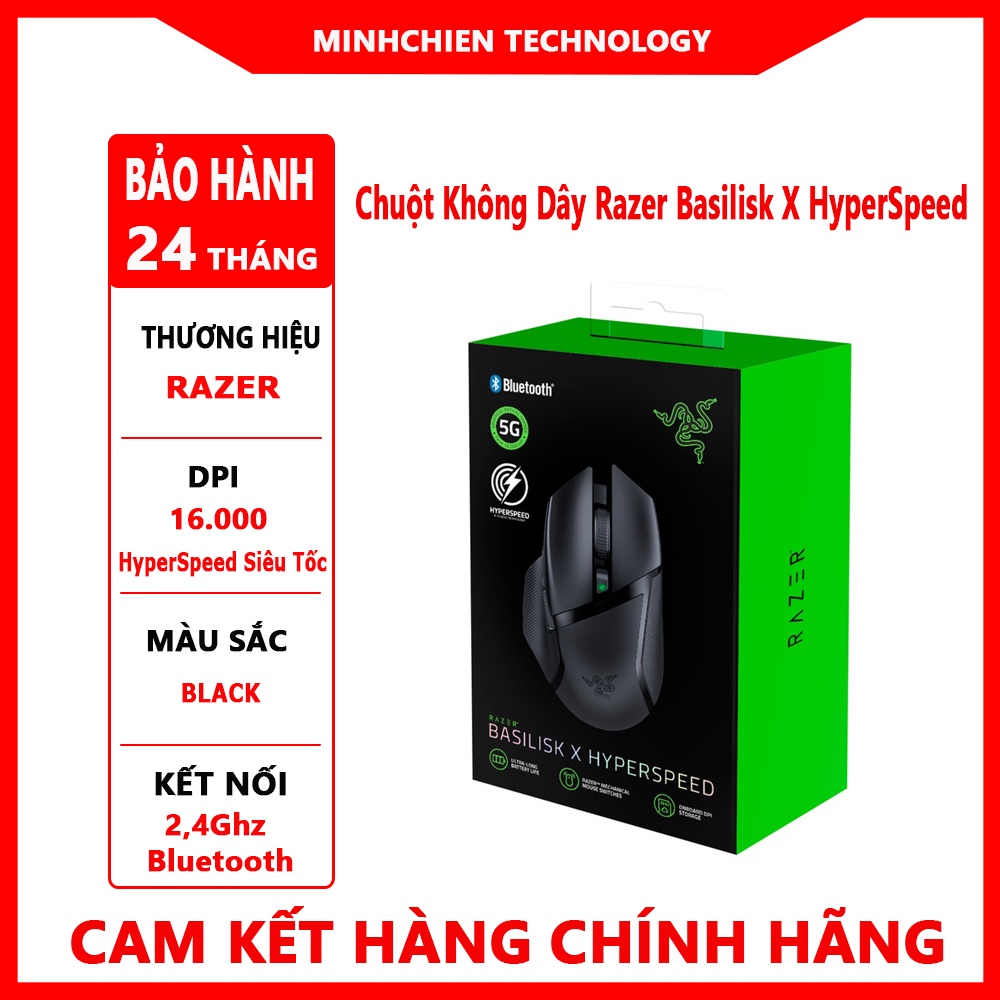 Chuột Không Dây / Wireless  Razer Basilisk X HyperSpeed - Nguyên Seal Mới 100% ( Bảo Hành 24 Tháng )