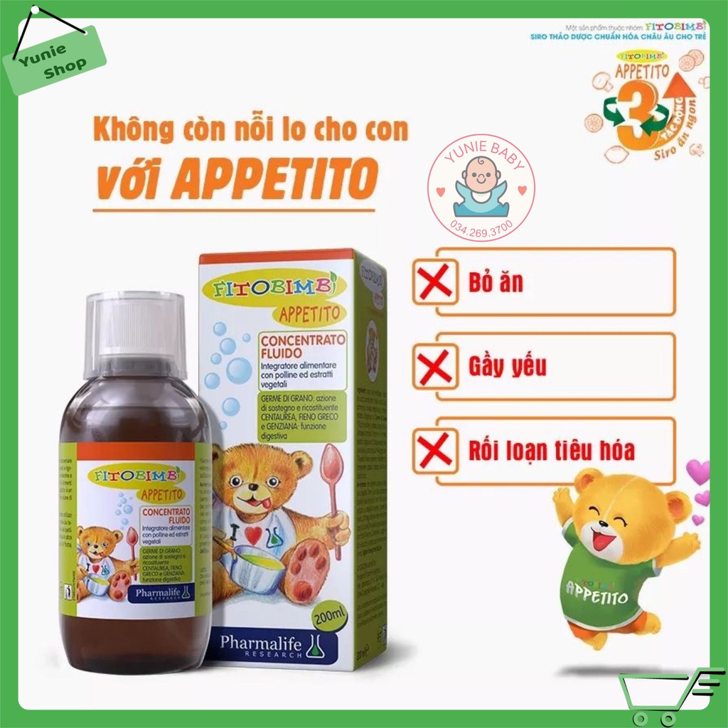 Fitobimbi Appetito - Hỗ trợ trẻ ăn ngon, tiêu hóa tốt (200ml)