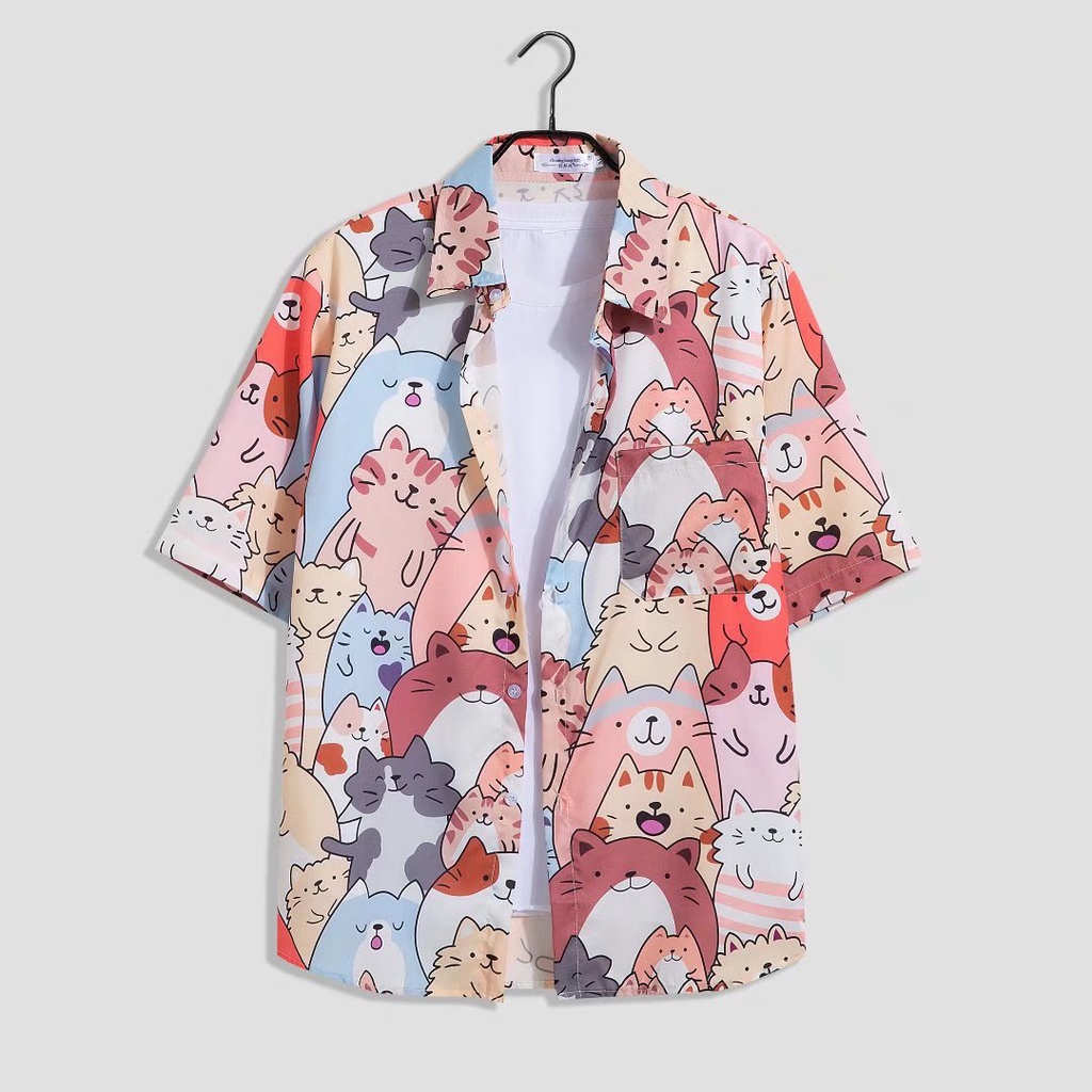 Bộ Áo Sơ Mi Tay Ngắn + Quần short Dáng Rộng Thời Trang Mùa Hè Hàn Quốc 2023 Cho Nam