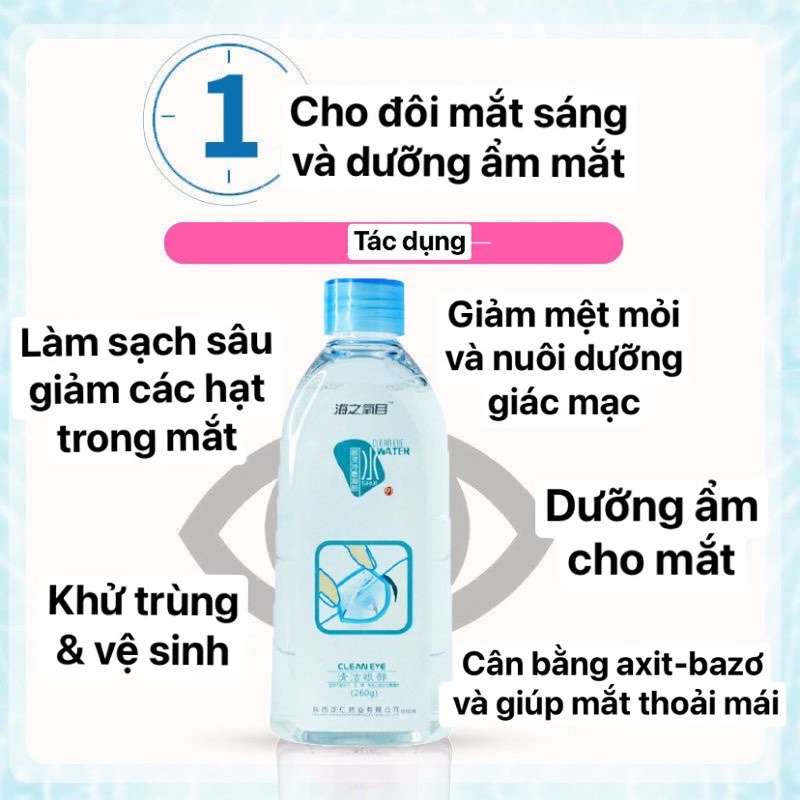 Nước rửa mi rửa mắt CLEAN EYE WATER nội địa trung