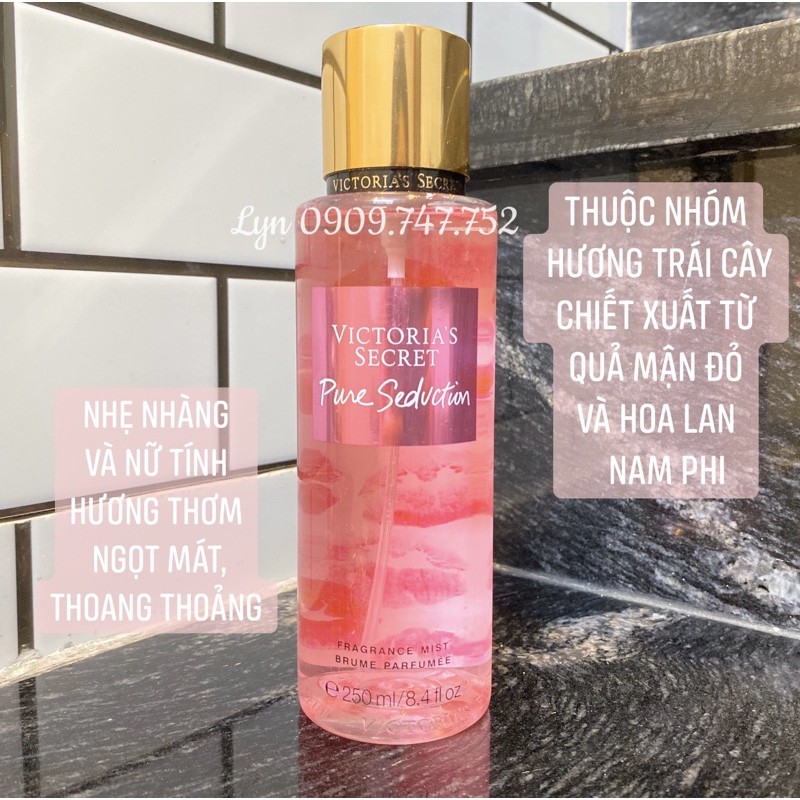 [Pure Seduction - 250ml] Nước Hoa Xịt Toàn Thân Victoria Secret Body Mist VS VIC FULLSIZE
