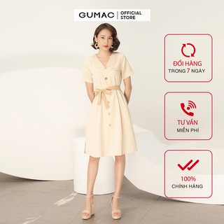 Đầm suông nữ cổ lật GUMAC DA968