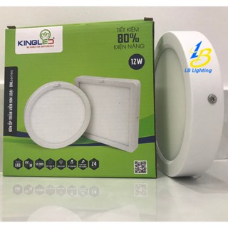 Đèn led ốp trần 12w kingled -chính hãng - viền kim loại, mỏng , tiết kiện điện năng - lê bùi lighting
