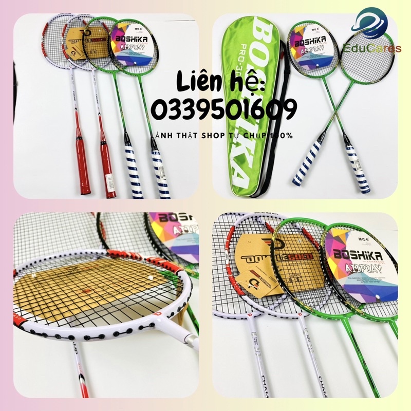 Vợt cầu lông Boshika / Doublegold cao cấp giá rẻ + TẶNG kèm 2 quả cầu lông Basao
