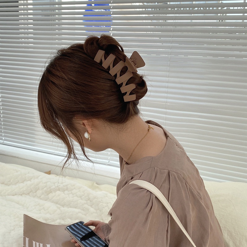 Kẹp tóc acrylic tinh tế thời trang màu trơn đơn giản phong cách Hàn Quốc dành cho nữ