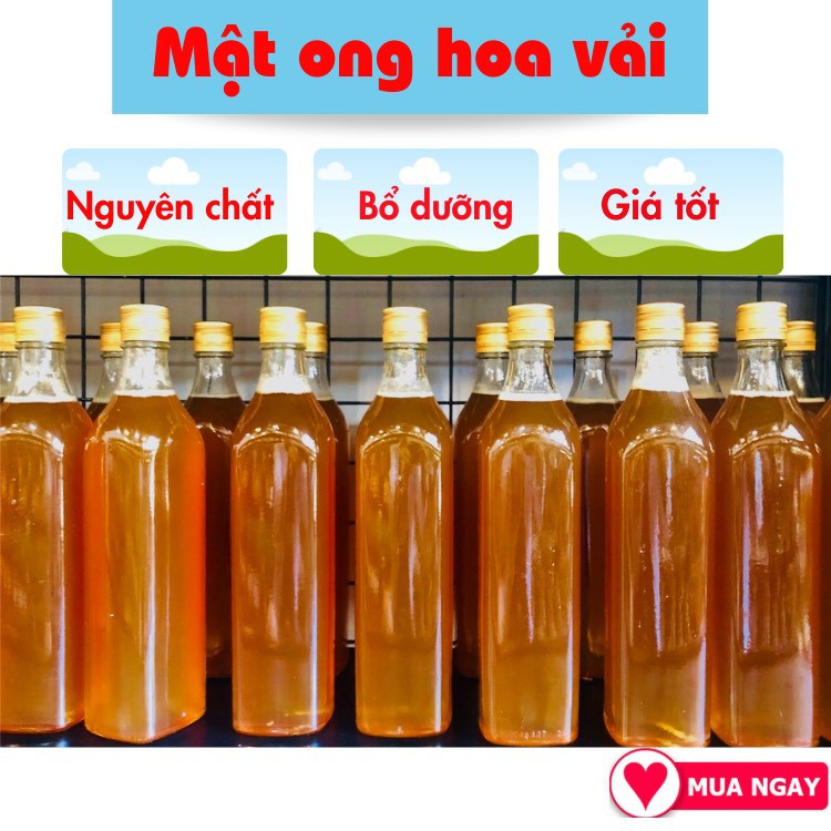 Mật ong nguyên chất hoa vải thiều, tăng sức đề kháng, bồi bổ cơ thể, hỗ trợ làm đẹp tự nhiên.