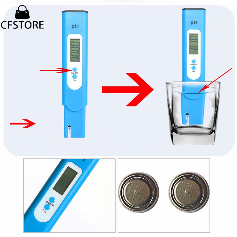 Thiết bị đo độ pH nước kỹ thuật số với màn hình 0.00-16.00ph
