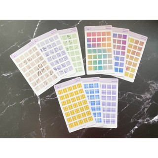 [Mini Squares] 1 set 3 tờ sticker decal hình vuông MiniMini nhiều màu sắc _ #hana.land