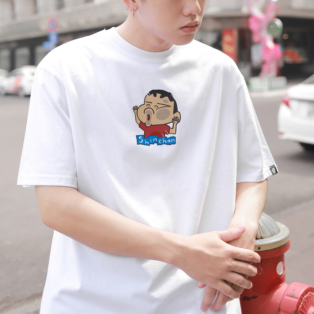 Áo Thun Shin-Chan Màu Trắng Chất Liệu Cotton Thoáng Mát