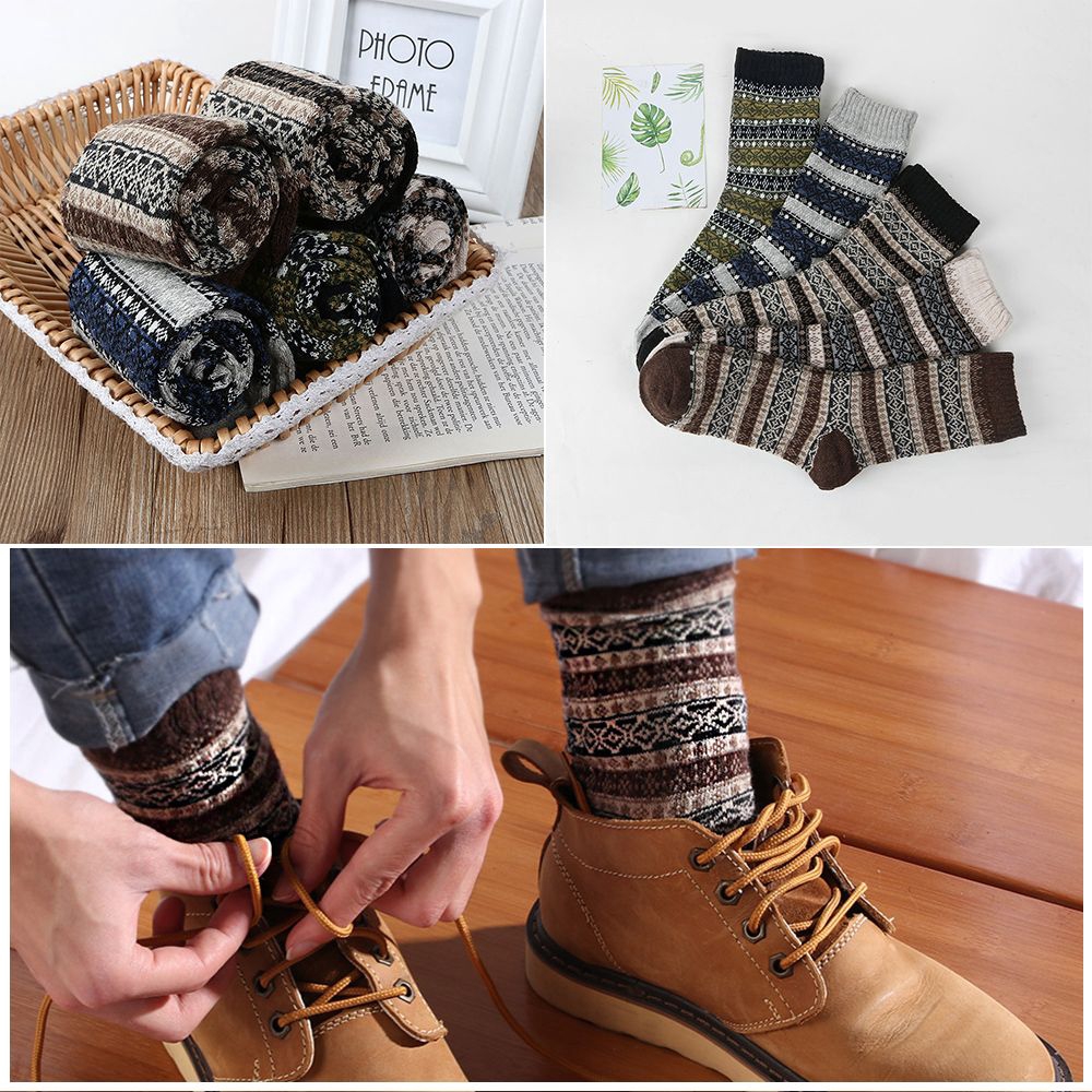 Đôi tất cotton thời trang họa tiết dân tộc độc đáo cho nam