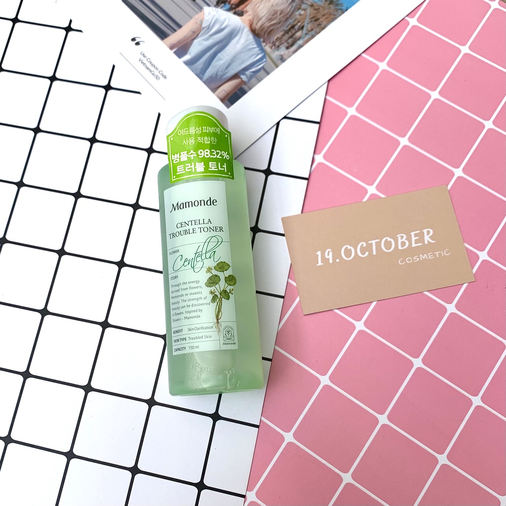 Nước Hoa Hồng Toner Mamonde Centella Trouble Toner Ngăn Ngừa Mụn Chiết Suất Rau Má