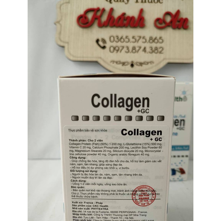 Collagen+GC kết hợp Glutathione viên uống - hàng nhập khẩu Pháp