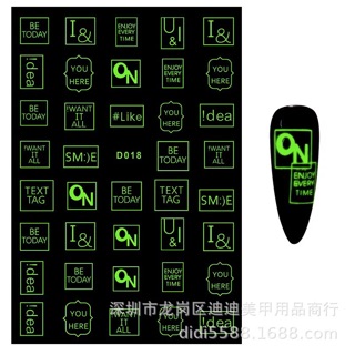 Sticker dạ quang dán móng tay nền đen