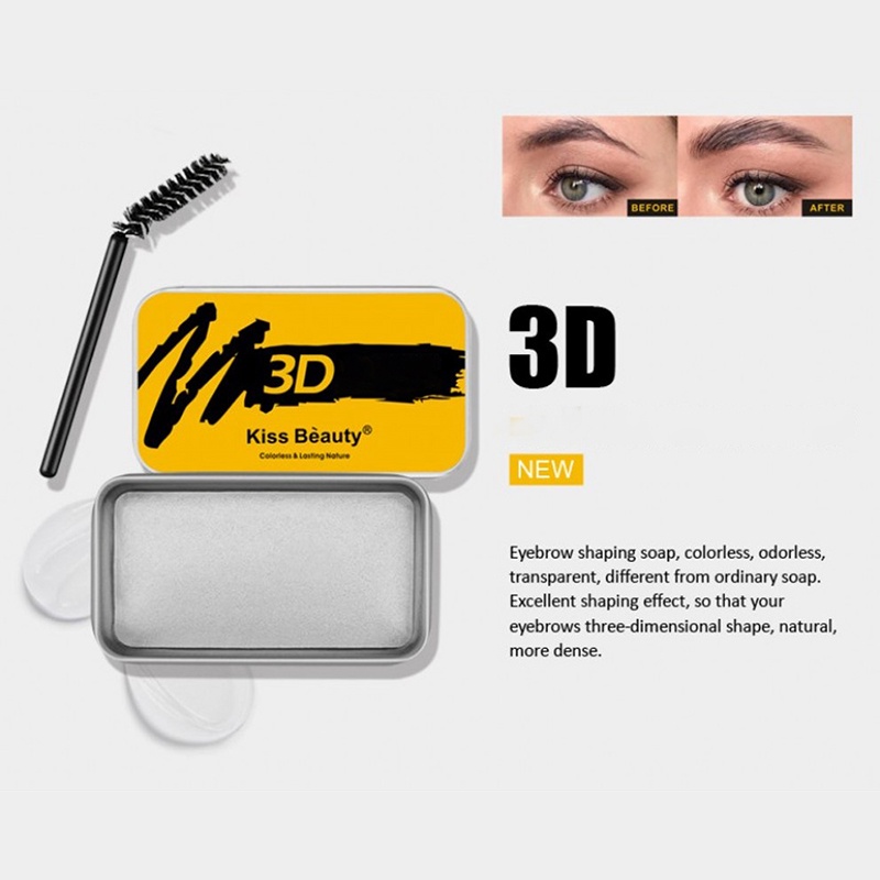 [Hàng mới về] Kem tạo kiểu lông mày màu trong suốt tự nhiên lâu trôi chống thấm nước kèm cọ