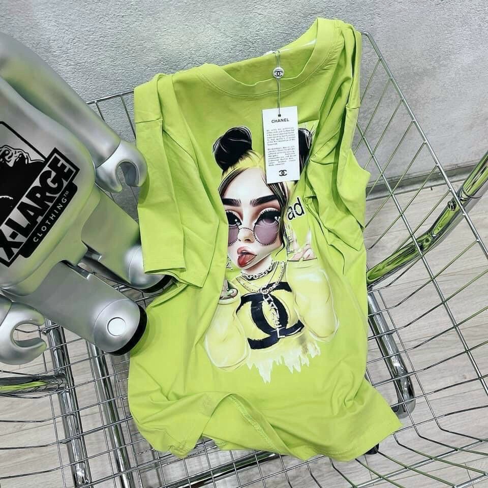 [Sales FreeShip] Áo Thun Phông Kèm Túi Zip Cho Nàng Tự Tin Dạo Phố, Áo Thun From Rộng In Hoạ Tiết CuTe