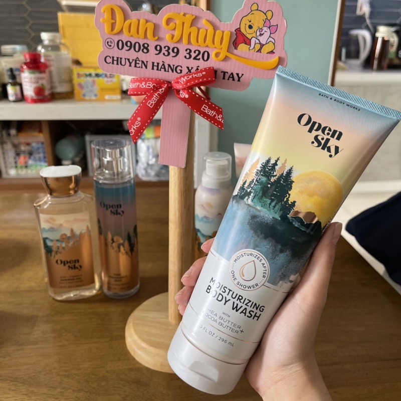 Xịt thơm toàn thân, Body mist, dưỡng thể Bath and Body Works USA Open Sky
