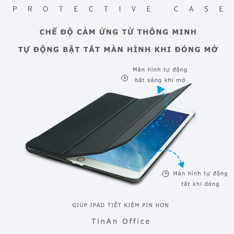 Ốp Lưng Bảo Vệ iPad Mini 4,5 Nắp Gập, Tắt Bật Màn Hình Tự Động