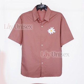 Sơ mi hoa cúc unisex in lụa